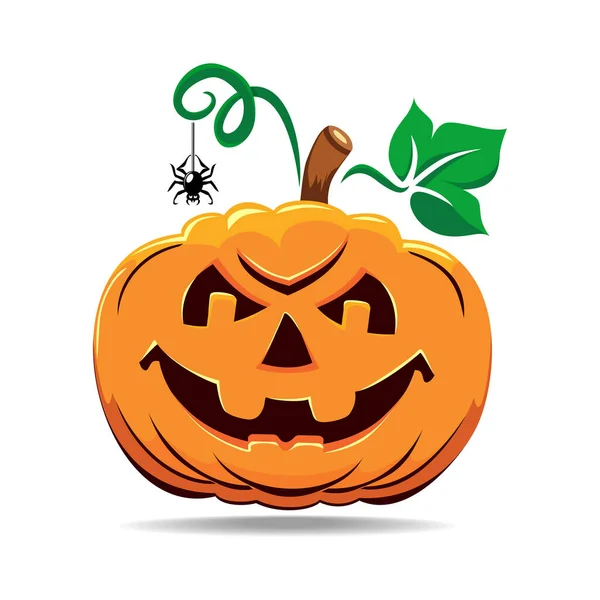 Orange Pumpkin Smile Your Design Holiday Halloween Vector Transparent Background — Stok Vektör