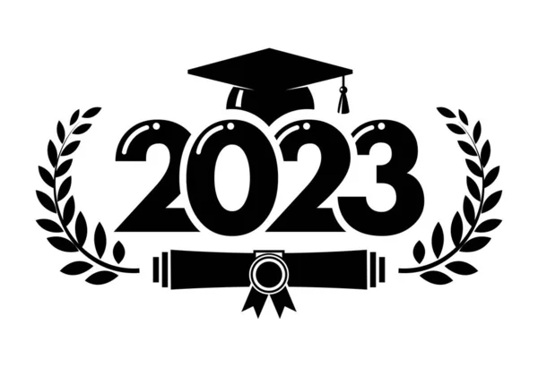 2023 Class Graduate Concept Decorate Congratulation Laurel Wreath School Graduates — Vector de stock