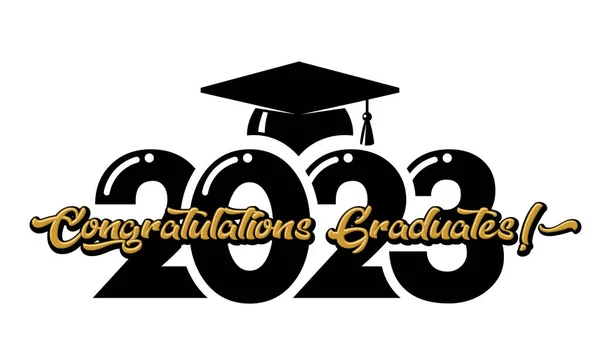 Lettering Class 2023 Greeting Invitation Card Text Graduation Design Congratulation — Stock vektor