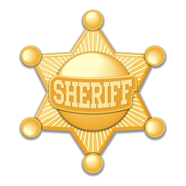 Sheriff Sex Spetsiga Stjärna Ikon Vektor Transparent Bakgrund — Stock vektor