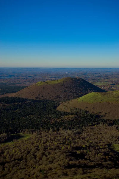 Вид Ланцюг Вольканів Auvergne Puy Dome Осінню — стокове фото