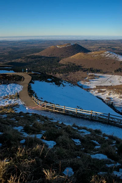 Vue Panoramique Sur Les Dômes Chaîne Volcanique Auvergnate Puy Dome — Photo