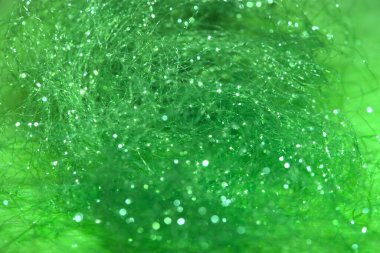 karmaşık parlak yeşil sentetik fiber arka plan makro çekim