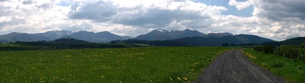 Panoramic View Sancy Puy Chain Summer Auvergne France — стоковое фото