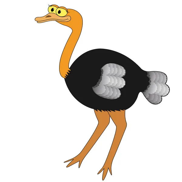 Ilustração do vetor dos desenhos animados da avestruz — Vetor de Stock