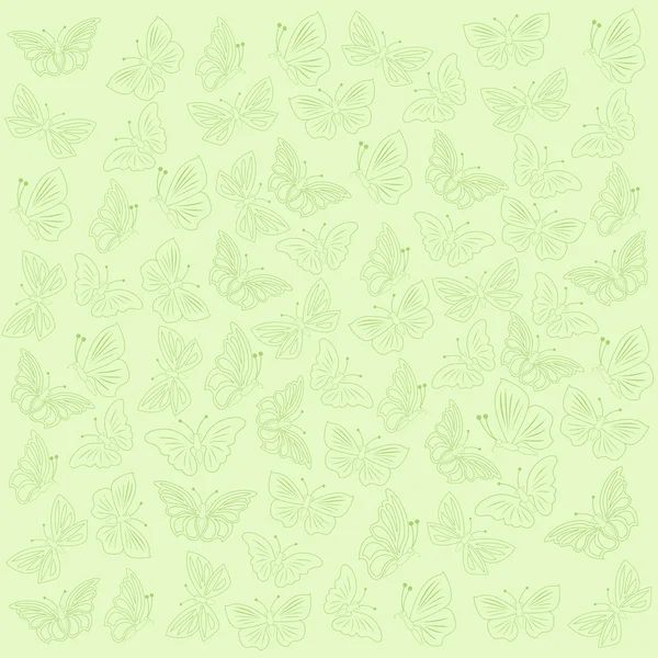 Papillons fond vert — Image vectorielle