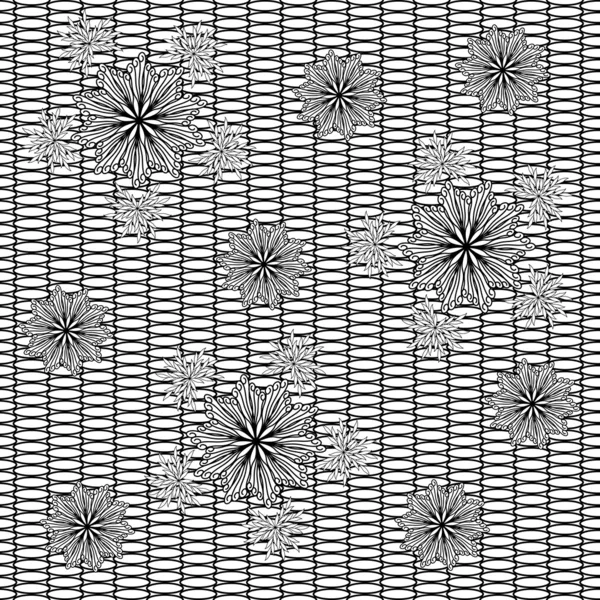 Abstrakta dekorativa blommor på nätet — Stock vektor
