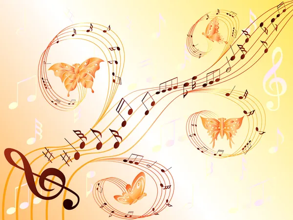 Çıta ve uçan kelebekler müzik notaları