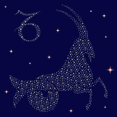 Zodiac sign Capricorn on the starry sky clipart