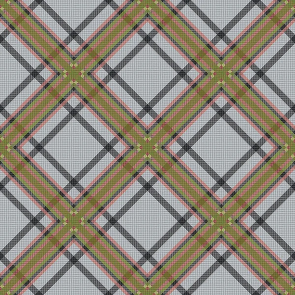 Diagonal tartan brun och grå tyg smidig konsistens — Stock vektor