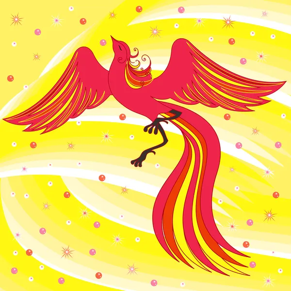 Изящный Firebird на абстрактном фоне — стоковый вектор