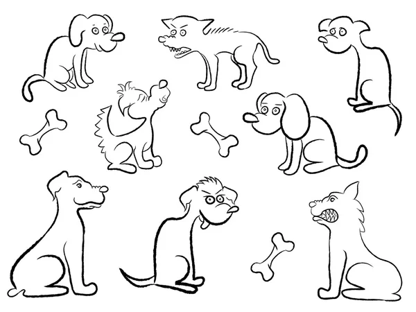 Set cartoon honden — Stockvector