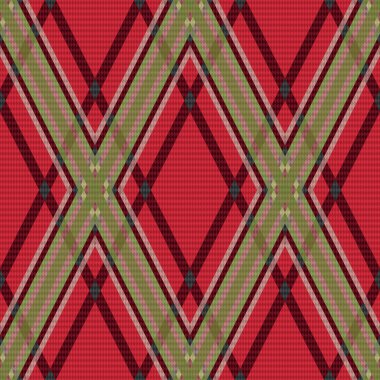rhombic tartan kırmızı ve yeşil kumaş sorunsuz doku