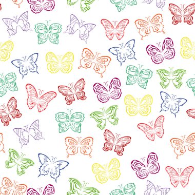 Renkli kelebeklerle kusursuz desen