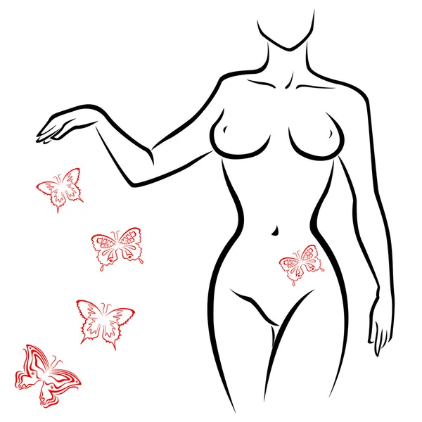 抽象的性感女人身体 — 图库矢量图片