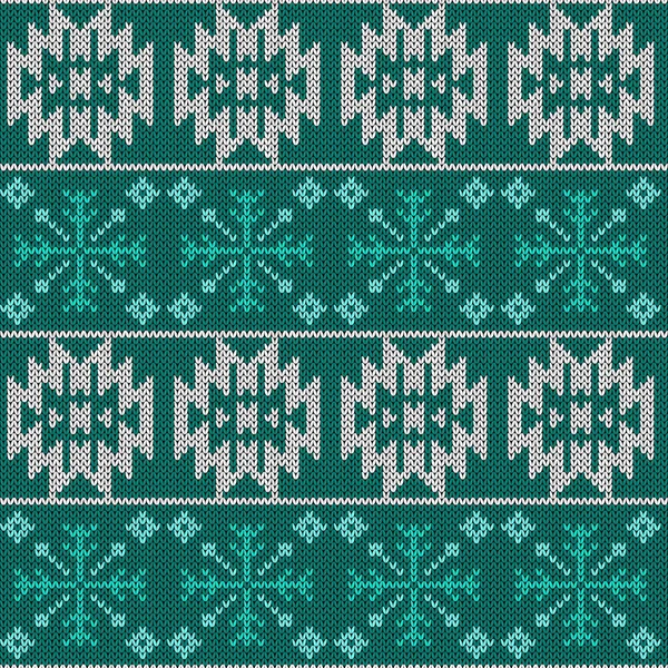 Геометрический Орнамент Бесшовный Трикотажный Векторный Узор Ткань Текстуры Зеленых Белых — стоковый вектор