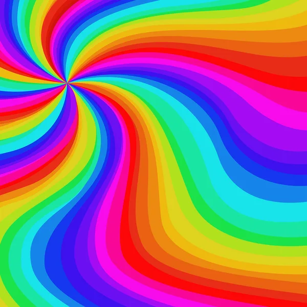 Linhas Multicoloridas Onduladas Nas Cores Espectro Divergindo Ponto — Vetor de Stock