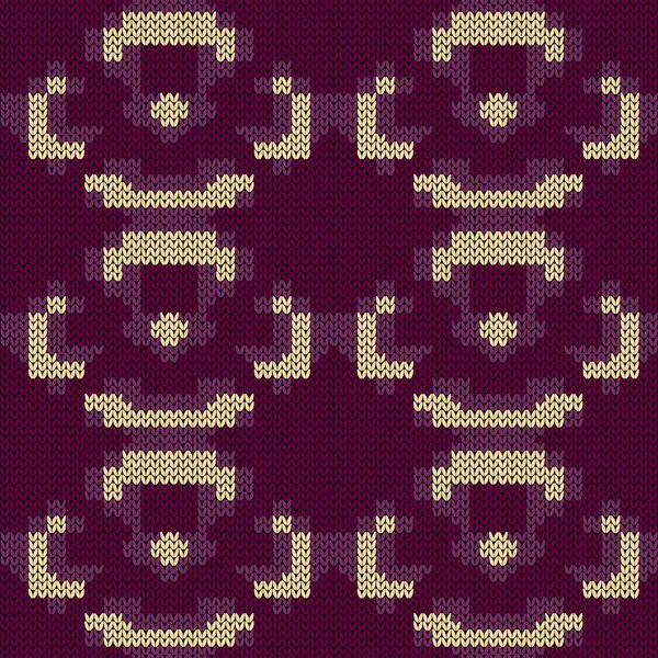 Приглушене Язання Безшовного Векторного Візерунка Текстури Тканини Пурпуровому Бежевому Відтінках — стоковий вектор