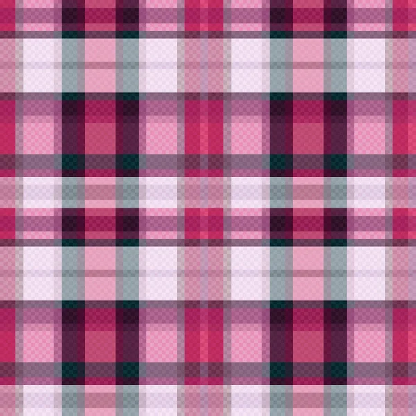 Tartan Scottish Seamless Pattern Mainly Pink Magenta Hues Texture Flannel — Stock Vector