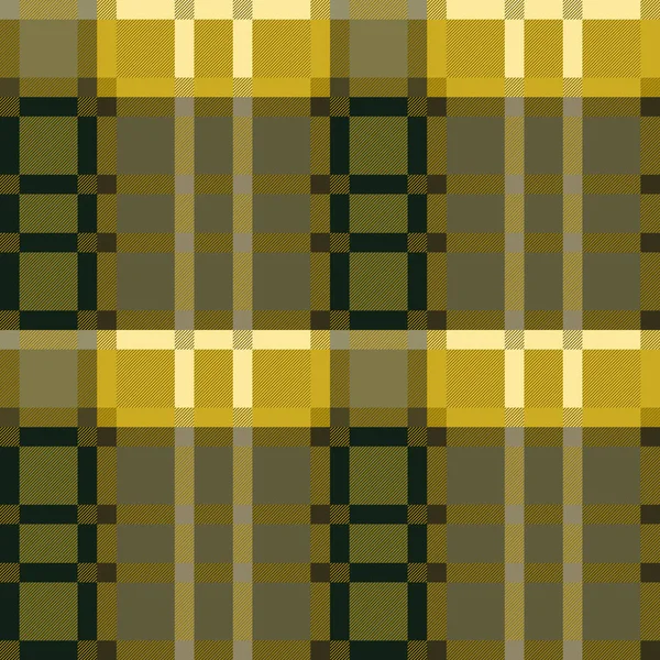 Patrón Sin Costura Escocés Tartán Color Caqui Verde Amarillo Con — Vector de stock