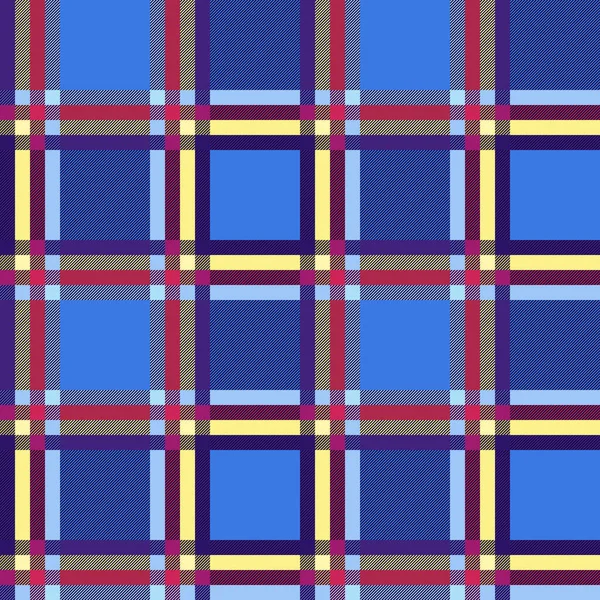 Rectangular Seamless Vector Pattern Tartan Plaid Mainly Blue Violet Red — Vettoriale Stock