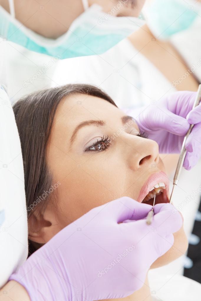 Woman at the dentist