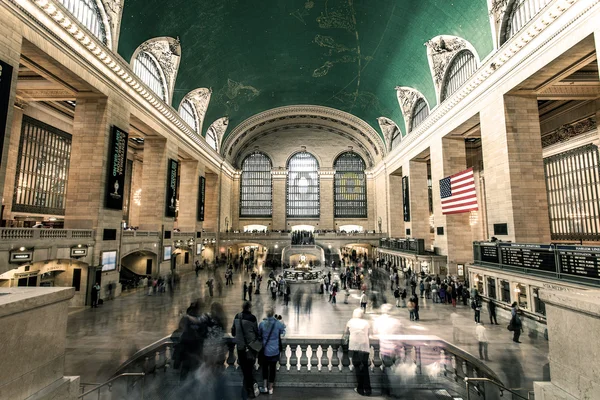 Manhattan grand central station med människor gå Stockfoto