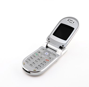 beyaz zemin üzerinde kapaklı cep telefonu