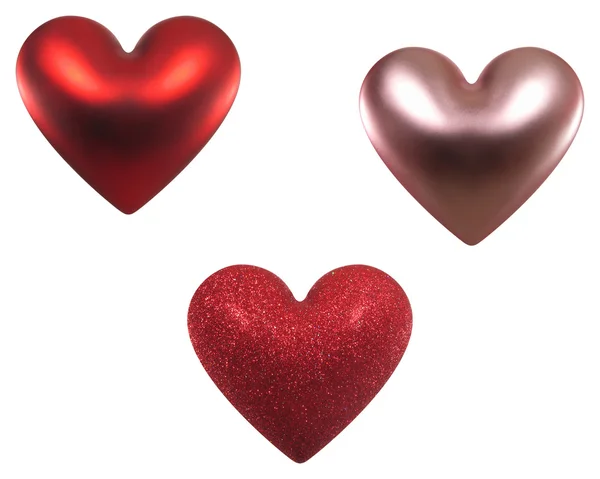 Three Valentine hearts — Stock Photo, Image