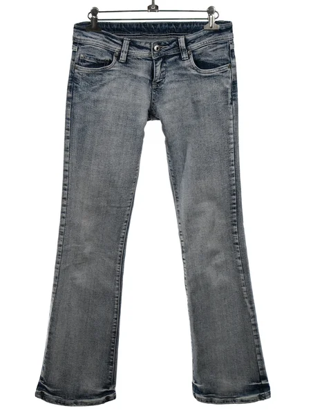 Blauwe jeans op een witte achtergrond — Stockfoto
