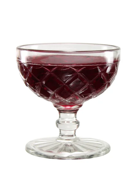 Red jelly in a vintage glass bowl — Stock Photo, Image