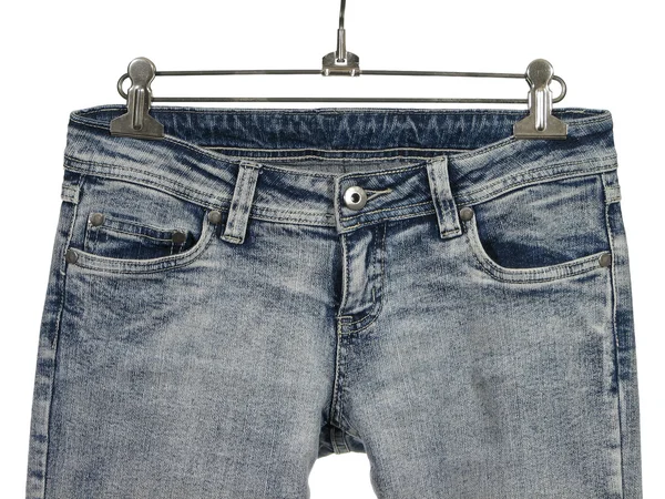 Närbild av eleganta Blå jeans — Stockfoto