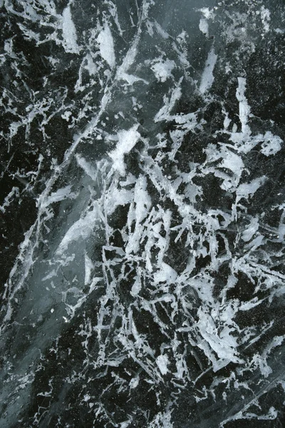 Frostiges Ornament auf gefrorenem Wasser — Stockfoto