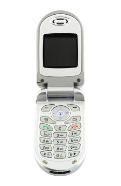Kapaklı cep telefonu (kırpma yolu ile beyaz izole)