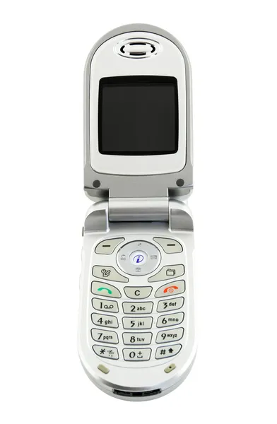 Kapaklı cep telefonu (kırpma yolu ile beyaz izole) — Stok fotoğraf