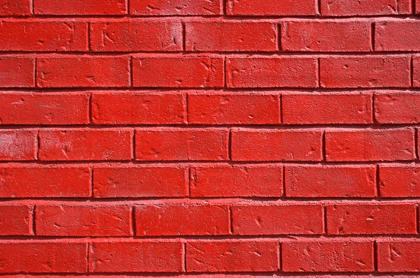 Red painted brick wall — Stock Photo, Image