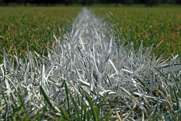 Close-up van grenslijn op een voetbalveld — Stockfoto