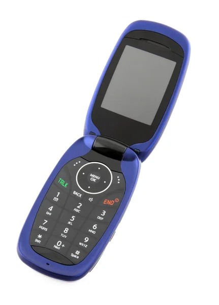 Blue clamshell cell phone — Stock Photo, Image