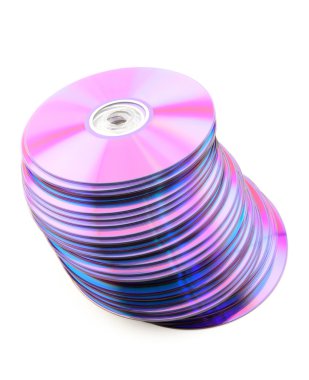 Falling heap of purple CDs clipart