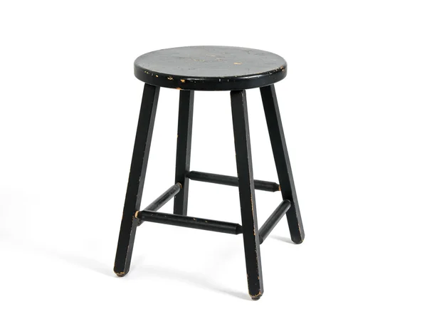 Painted black wooden stool — Stock Photo, Image