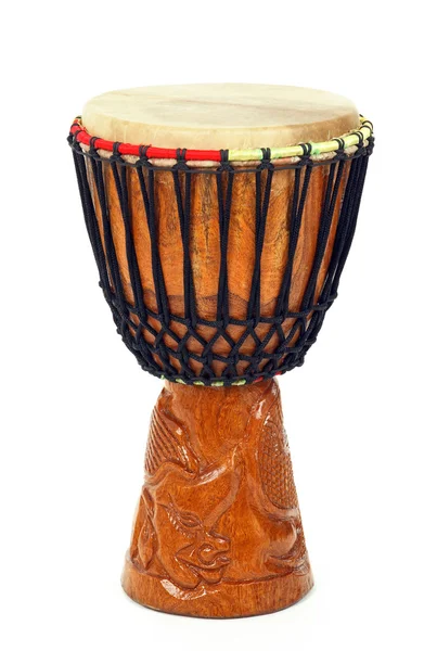 Geschnitzte afrikanische Djembe-Trommel — Stockfoto