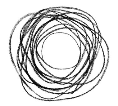 siyah doodle yuvarlak şekil