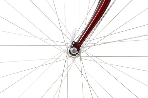 フロント自転車の車輪のスポーク — ストック写真