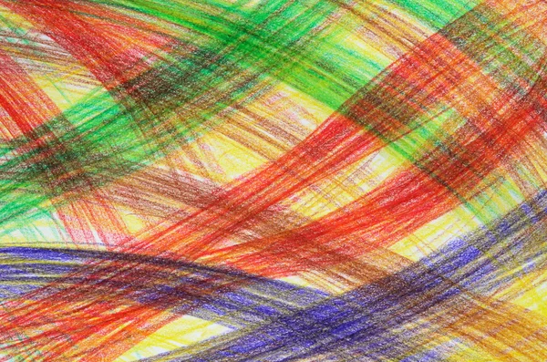 Hand-drawn multicoloured crayon strokes — Stock Photo, Image