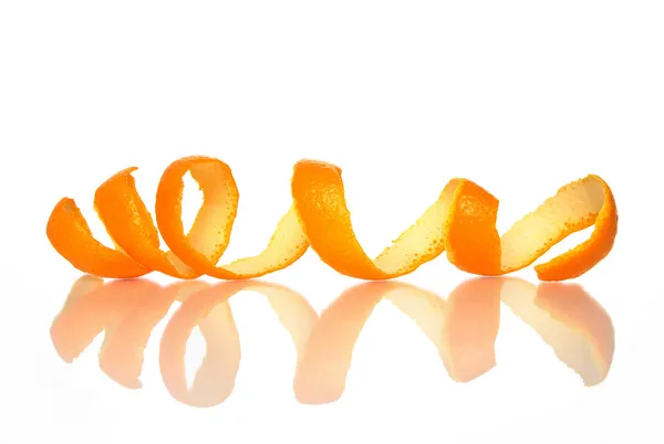 Spiral orange peel with reflection — Stock Photo, Image