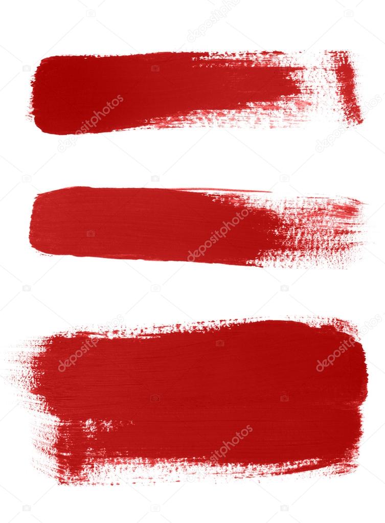 Red brush strokes on white background