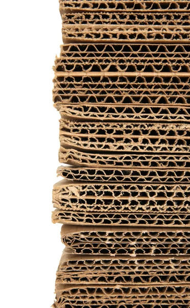 Stacked corrugated cardboard closeup — Stock Photo, Image