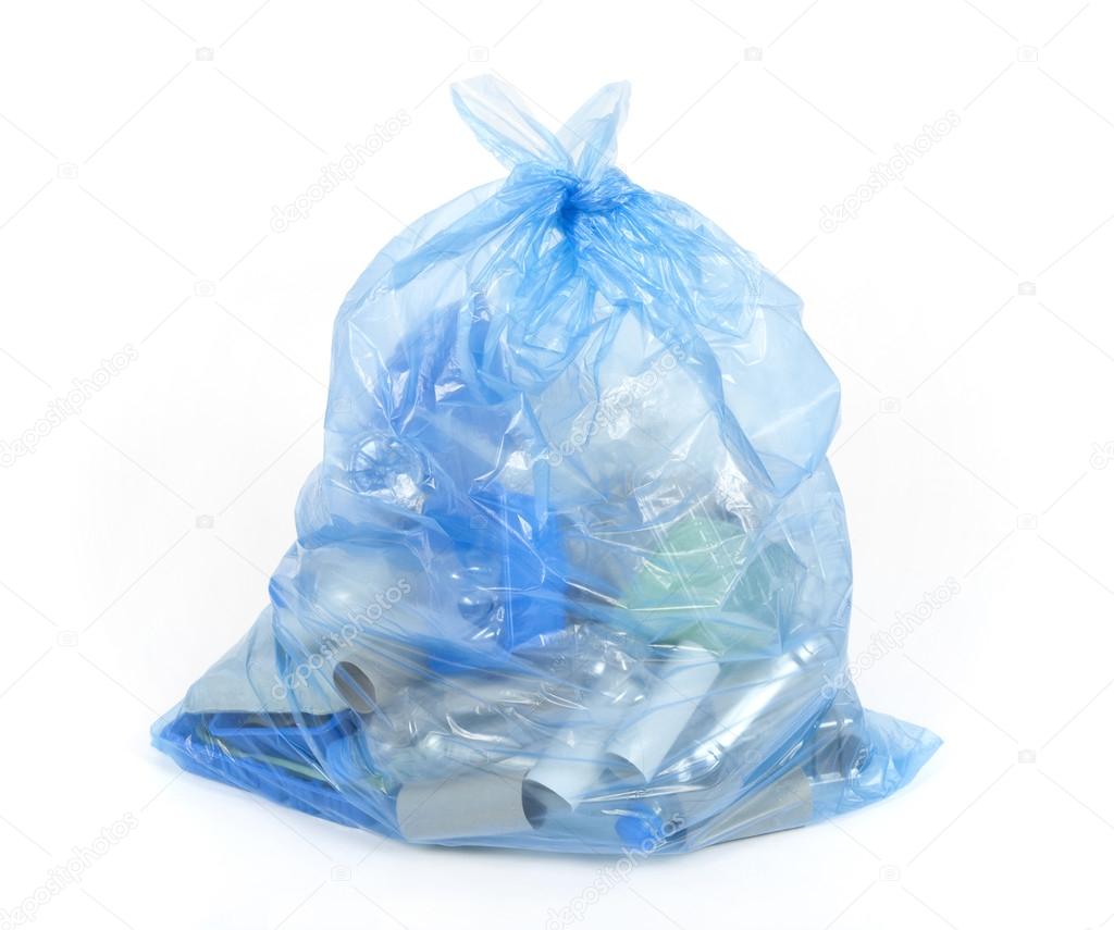 Blue recycling bag