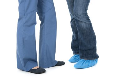 Legs of nurse and patient clipart