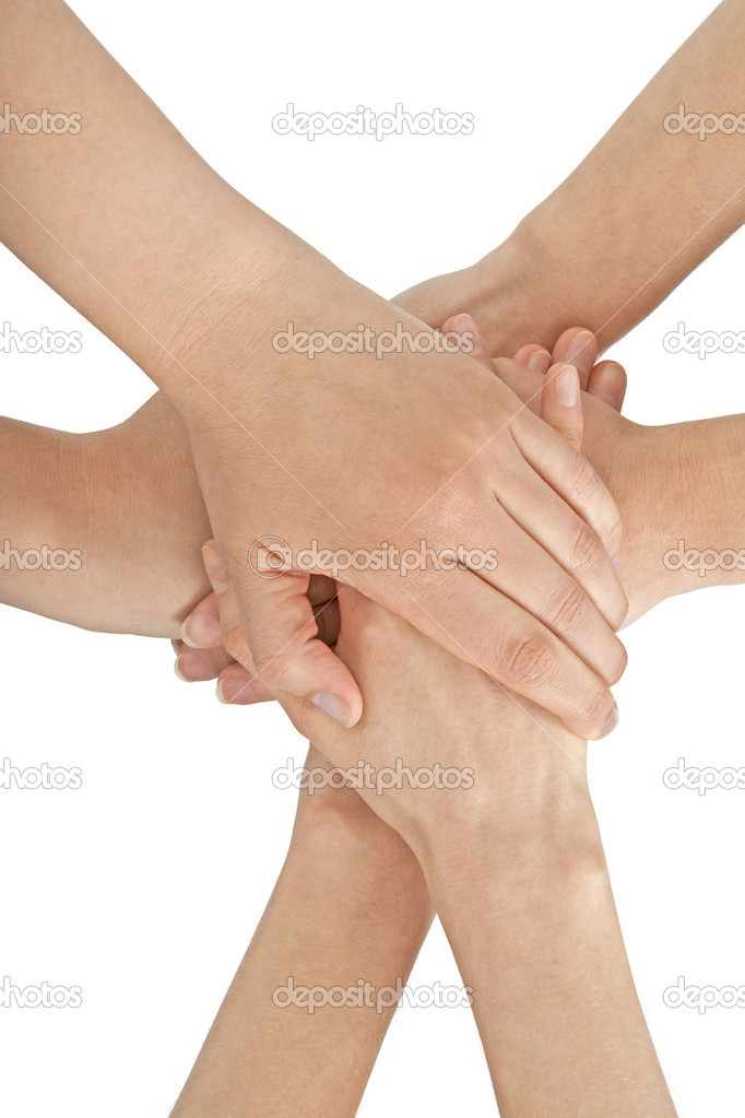 Female hands joined together